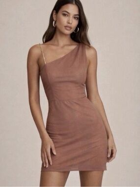 Bronx & Banco Saba One-Shoulder Mini Dress - Nude / Mauve- NWOT